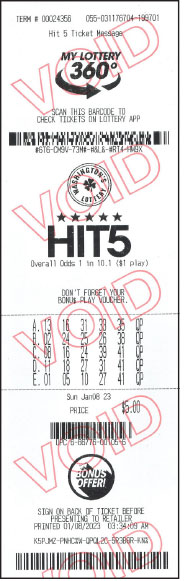 $5 Hit 5 Ticket