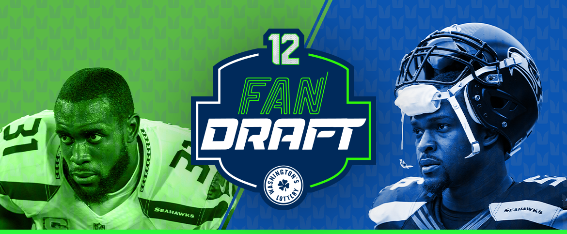 12 Fan Draft with image of Kam Chancellor and Cliff Avril.
