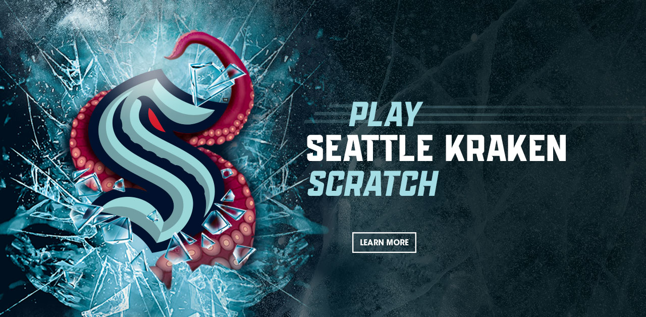 Red tentacle crashing through ice to wrap around Kraken S logo.