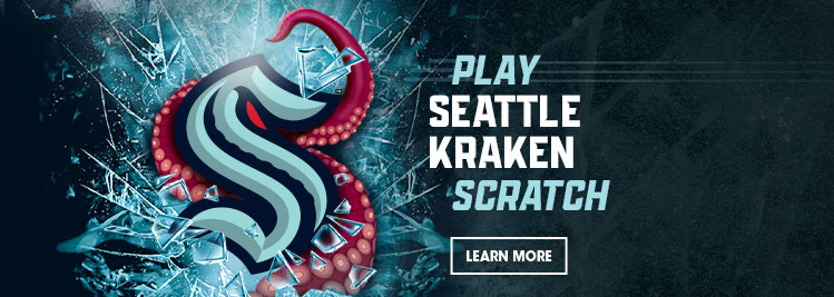 Red tentacle crashing through ice to wrap around Kraken S logo.
