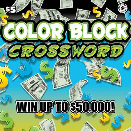COLOR BLOCK CROSSWORD scratch ticket from Washington Lottery