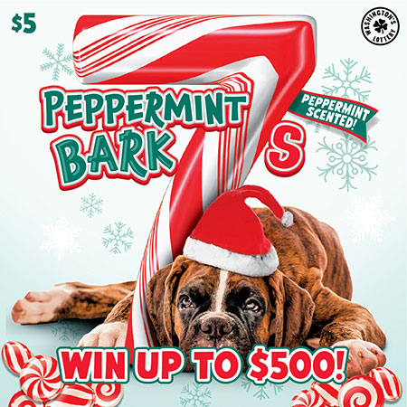 PEPPERMINT BARK 7S scratch ticket from Washington Lottery