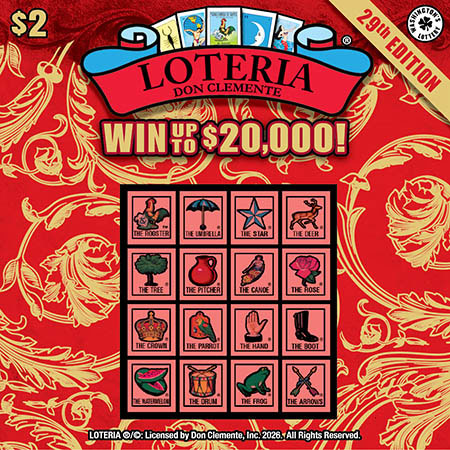 LOTERIA 29TH EDITION scratch ticket from Washington Lottery