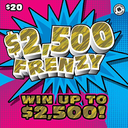 $2,500 FRENZY scratch ticket from Washington Lottery