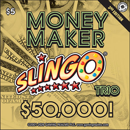 MONEY MAKER SLINGO TRIO 3RD ED scratch ticket from Washington Lottery