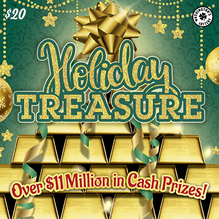 HOLIDAY TREASURE scratch ticket from Washington Lottery