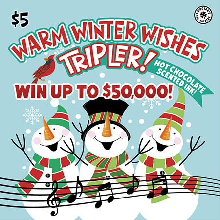 WARM WINTER WISHES TRIPLER! scratch ticket from Washington Lottery