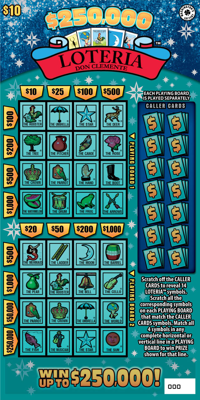 1699 250,000 LOTERIA Washington Lottery