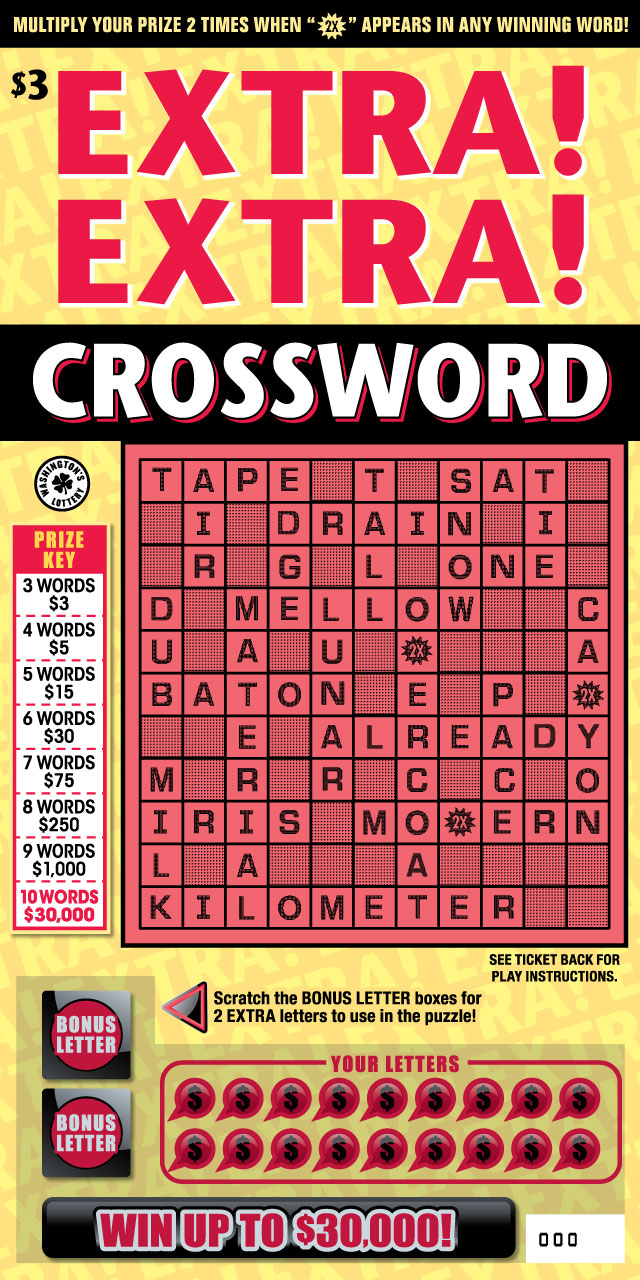 Washington Lottery Extra Extra Crossword 1760 Washington Lottery