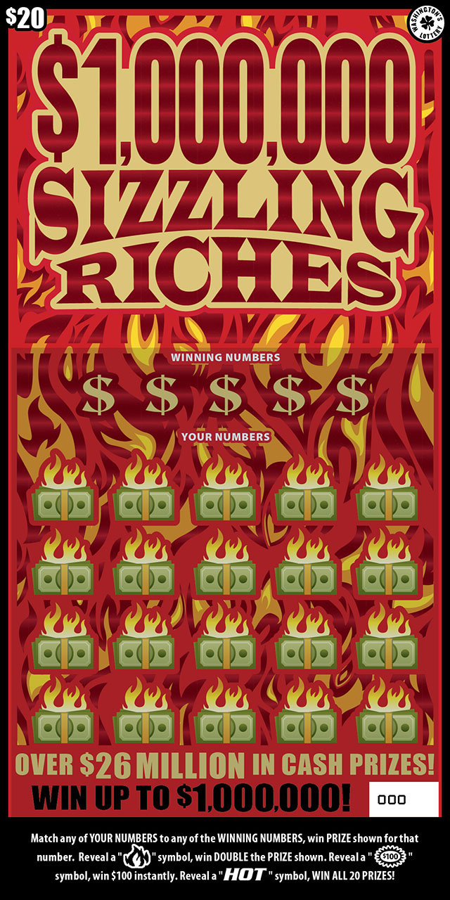 $1,000,000 SIZZLING RICHES scratcher ticket