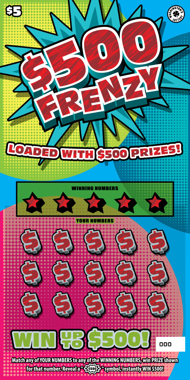 $500 FRENZY Washington scratch-off ticket