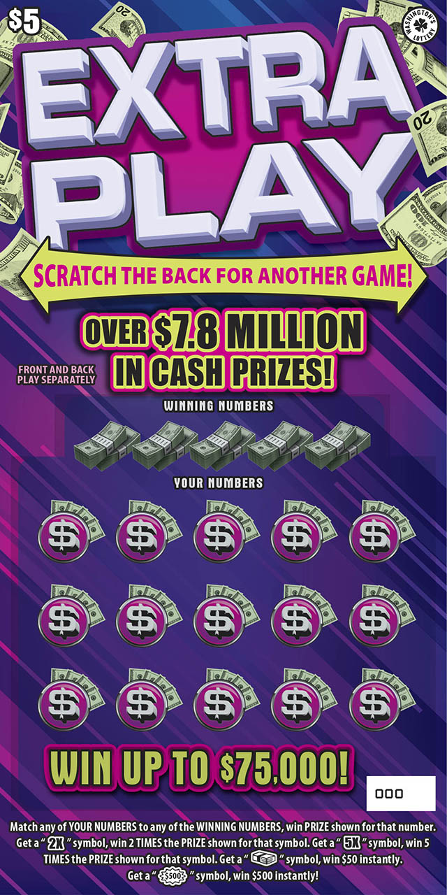 EXTRA PLAY Washington scratch-off ticket