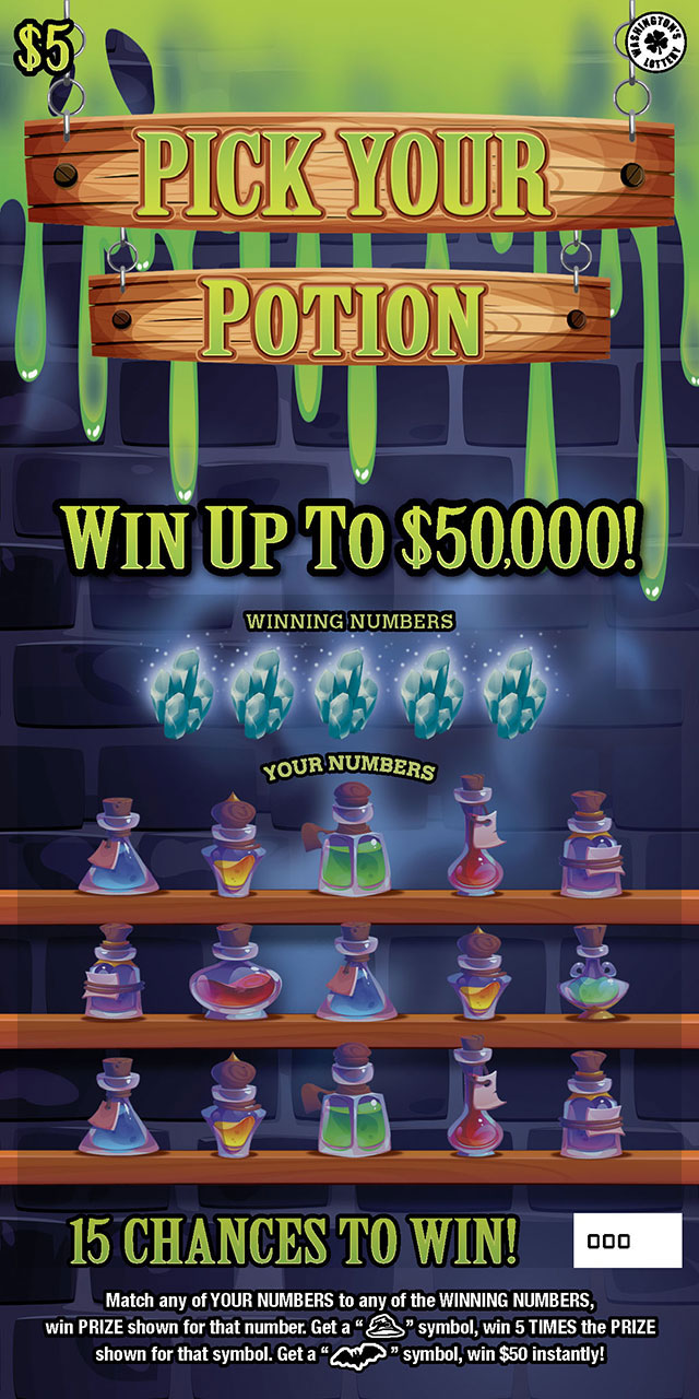 PICK YOUR POTION Washington scratch-off ticket