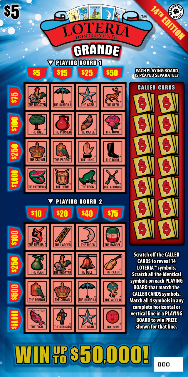 LOTERIA GRANDE 14TH EDITION Washington scratch-off ticket