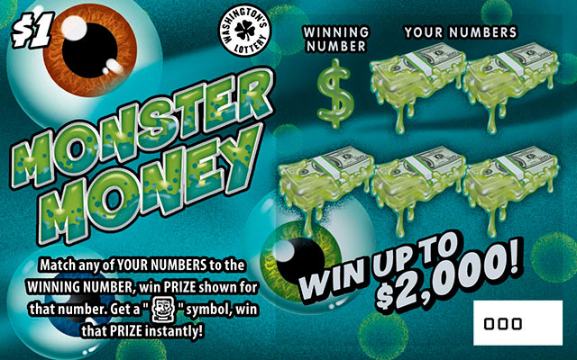 MONSTER MONEY Washington scratch-off ticket