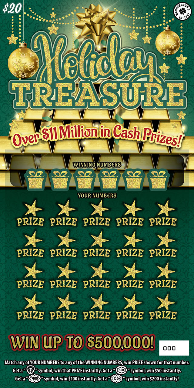 HOLIDAY TREASURE scratcher ticket