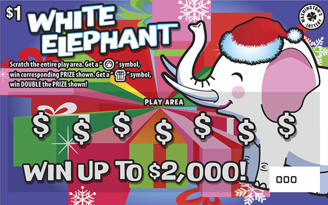 WHITE ELEPHANT Washington scratch-off ticket