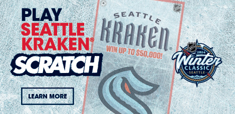 Play Seattle Kraken Scratch. Scratch ticket embedded in rink ice. Learn More.